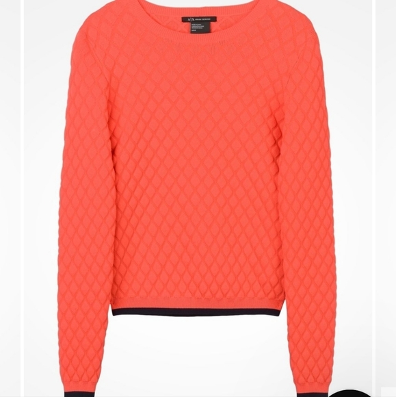 Armani Exchange Orange Quilted Sweater - Picture 2 of 9